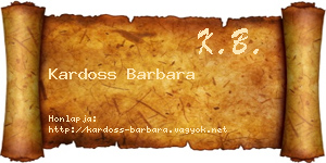 Kardoss Barbara névjegykártya